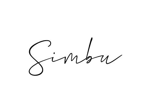 Make a beautiful signature design for name Simbu. With this signature (Allison_Script) style, you can create a handwritten signature for free. Simbu signature style 2 images and pictures png