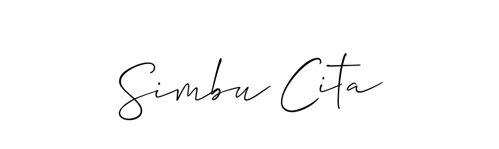 You should practise on your own different ways (Allison_Script) to write your name (Simbu Cita) in signature. don't let someone else do it for you. Simbu Cita signature style 2 images and pictures png