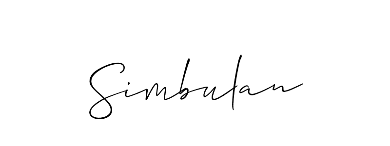 Simbulan stylish signature style. Best Handwritten Sign (Allison_Script) for my name. Handwritten Signature Collection Ideas for my name Simbulan. Simbulan signature style 2 images and pictures png