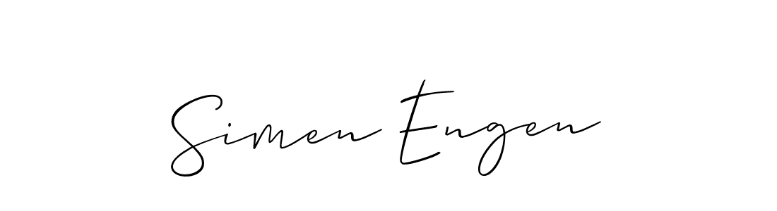 Best and Professional Signature Style for Simen Engen. Allison_Script Best Signature Style Collection. Simen Engen signature style 2 images and pictures png