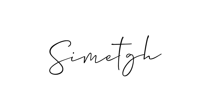 Make a beautiful signature design for name Simetgh. With this signature (Allison_Script) style, you can create a handwritten signature for free. Simetgh signature style 2 images and pictures png