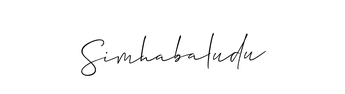 How to Draw Simhabaludu signature style? Allison_Script is a latest design signature styles for name Simhabaludu. Simhabaludu signature style 2 images and pictures png