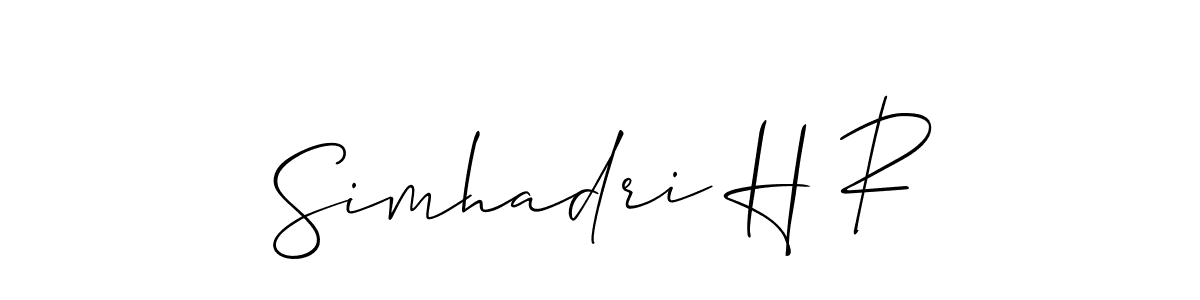 Simhadri H R stylish signature style. Best Handwritten Sign (Allison_Script) for my name. Handwritten Signature Collection Ideas for my name Simhadri H R. Simhadri H R signature style 2 images and pictures png