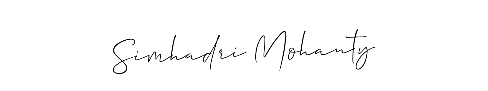 Design your own signature with our free online signature maker. With this signature software, you can create a handwritten (Allison_Script) signature for name Simhadri Mohanty. Simhadri Mohanty signature style 2 images and pictures png