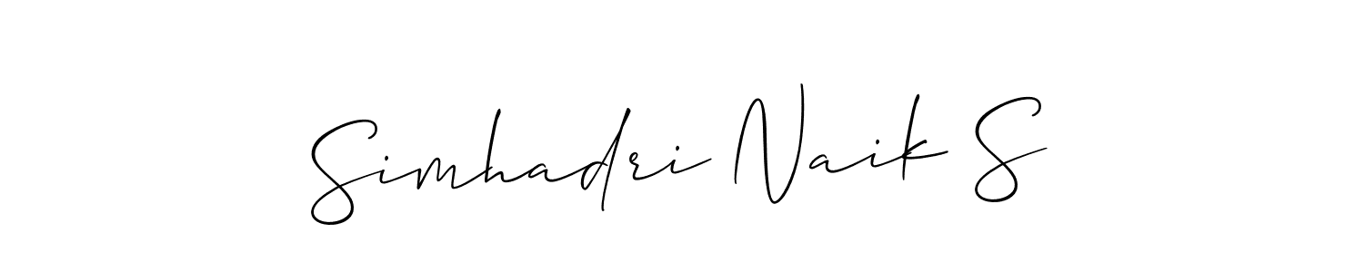 How to make Simhadri Naik S signature? Allison_Script is a professional autograph style. Create handwritten signature for Simhadri Naik S name. Simhadri Naik S signature style 2 images and pictures png