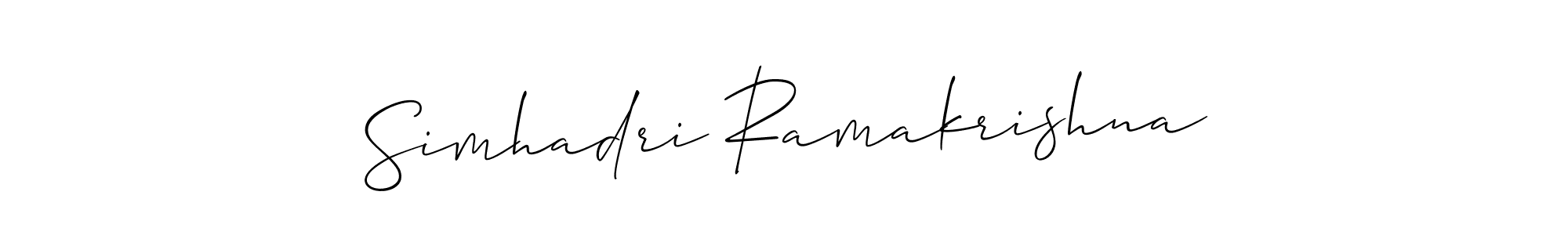 Use a signature maker to create a handwritten signature online. With this signature software, you can design (Allison_Script) your own signature for name Simhadri Ramakrishna. Simhadri Ramakrishna signature style 2 images and pictures png