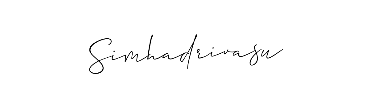 It looks lik you need a new signature style for name Simhadrivasu. Design unique handwritten (Allison_Script) signature with our free signature maker in just a few clicks. Simhadrivasu signature style 2 images and pictures png