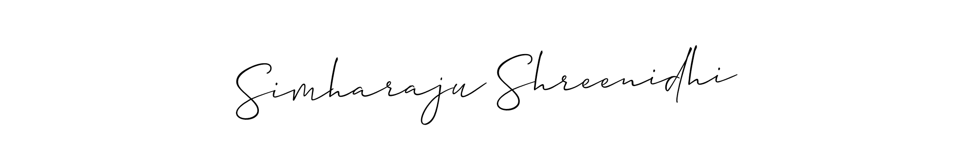 Simharaju Shreenidhi stylish signature style. Best Handwritten Sign (Allison_Script) for my name. Handwritten Signature Collection Ideas for my name Simharaju Shreenidhi. Simharaju Shreenidhi signature style 2 images and pictures png