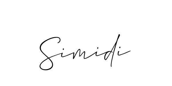 It looks lik you need a new signature style for name Simidi. Design unique handwritten (Allison_Script) signature with our free signature maker in just a few clicks. Simidi signature style 2 images and pictures png