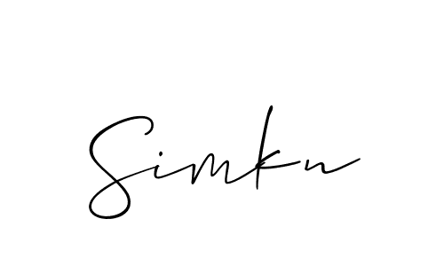 Make a beautiful signature design for name Simkn. With this signature (Allison_Script) style, you can create a handwritten signature for free. Simkn signature style 2 images and pictures png