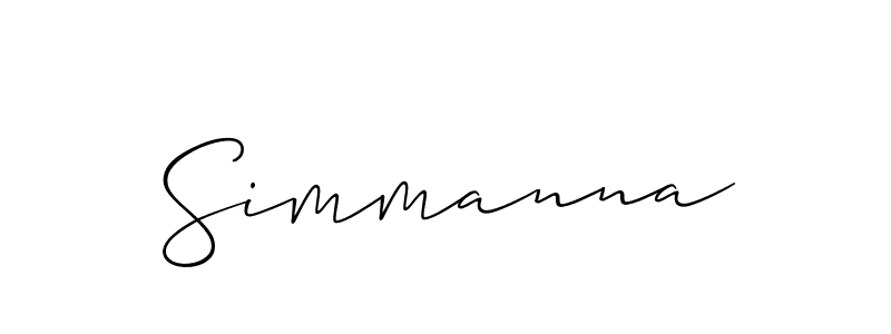 Simmanna stylish signature style. Best Handwritten Sign (Allison_Script) for my name. Handwritten Signature Collection Ideas for my name Simmanna. Simmanna signature style 2 images and pictures png