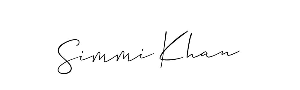 Make a short Simmi Khan signature style. Manage your documents anywhere anytime using Allison_Script. Create and add eSignatures, submit forms, share and send files easily. Simmi Khan signature style 2 images and pictures png