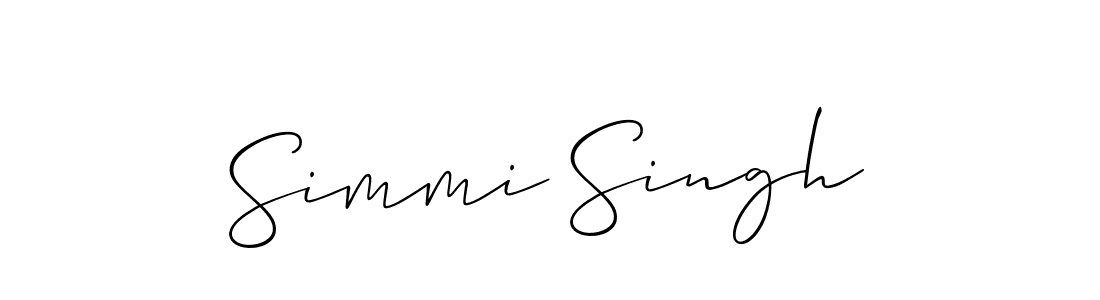 How to make Simmi Singh signature? Allison_Script is a professional autograph style. Create handwritten signature for Simmi Singh name. Simmi Singh signature style 2 images and pictures png