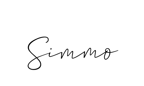 Design your own signature with our free online signature maker. With this signature software, you can create a handwritten (Allison_Script) signature for name Simmo. Simmo signature style 2 images and pictures png