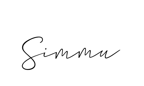 Use a signature maker to create a handwritten signature online. With this signature software, you can design (Allison_Script) your own signature for name Simmu. Simmu signature style 2 images and pictures png