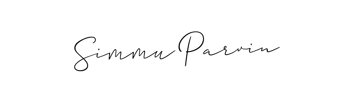 Create a beautiful signature design for name Simmu Parvin. With this signature (Allison_Script) fonts, you can make a handwritten signature for free. Simmu Parvin signature style 2 images and pictures png