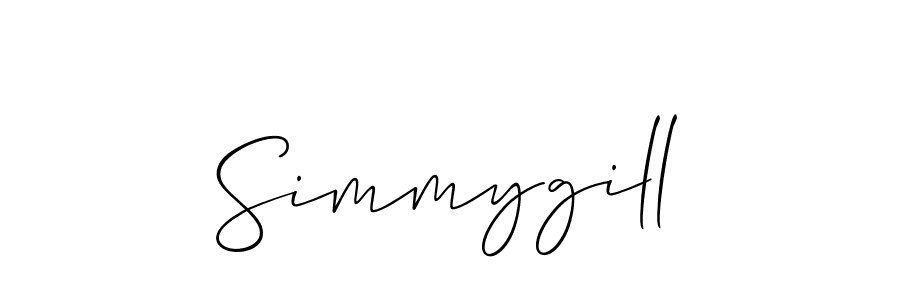 The best way (Allison_Script) to make a short signature is to pick only two or three words in your name. The name Simmygill include a total of six letters. For converting this name. Simmygill signature style 2 images and pictures png