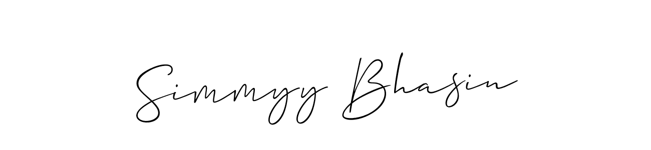 You should practise on your own different ways (Allison_Script) to write your name (Simmyy Bhasin) in signature. don't let someone else do it for you. Simmyy Bhasin signature style 2 images and pictures png