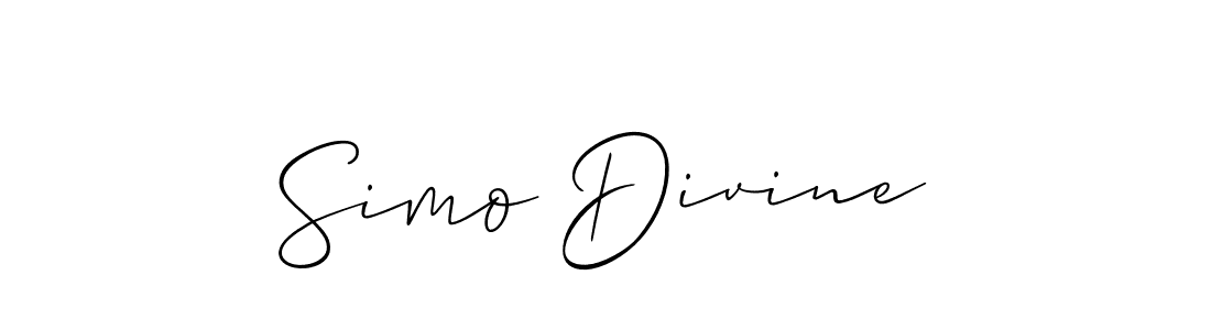 The best way (Allison_Script) to make a short signature is to pick only two or three words in your name. The name Simo Divine include a total of six letters. For converting this name. Simo Divine signature style 2 images and pictures png