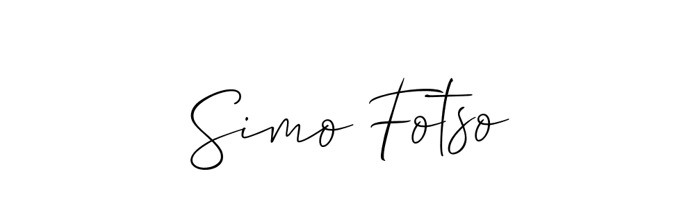 The best way (Allison_Script) to make a short signature is to pick only two or three words in your name. The name Simo Fotso include a total of six letters. For converting this name. Simo Fotso signature style 2 images and pictures png
