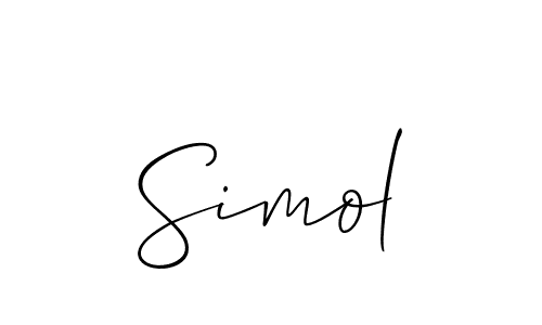 Use a signature maker to create a handwritten signature online. With this signature software, you can design (Allison_Script) your own signature for name Simol. Simol signature style 2 images and pictures png