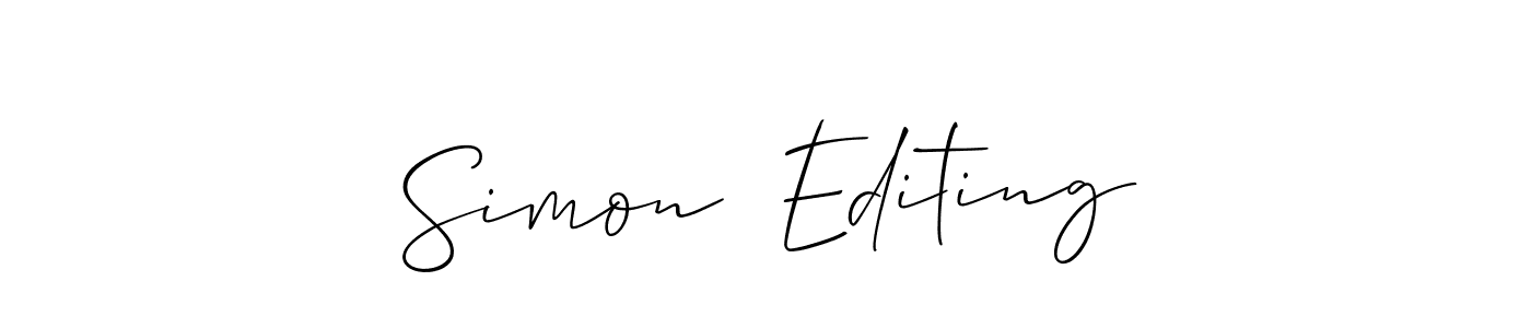 Check out images of Autograph of Simon  Editing name. Actor Simon  Editing Signature Style. Allison_Script is a professional sign style online. Simon  Editing signature style 2 images and pictures png
