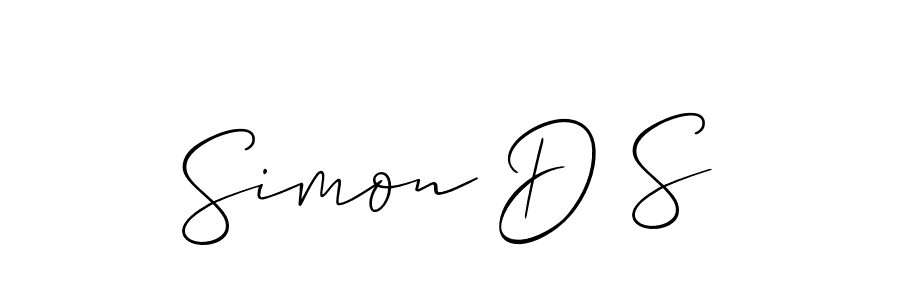 Use a signature maker to create a handwritten signature online. With this signature software, you can design (Allison_Script) your own signature for name Simon D S. Simon D S signature style 2 images and pictures png