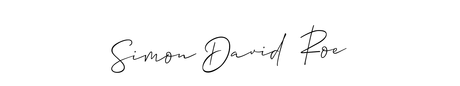 Use a signature maker to create a handwritten signature online. With this signature software, you can design (Allison_Script) your own signature for name Simon David  Roe. Simon David  Roe signature style 2 images and pictures png