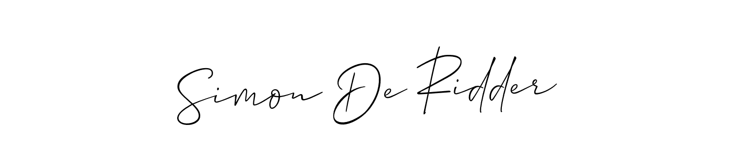 It looks lik you need a new signature style for name Simon De Ridder. Design unique handwritten (Allison_Script) signature with our free signature maker in just a few clicks. Simon De Ridder signature style 2 images and pictures png