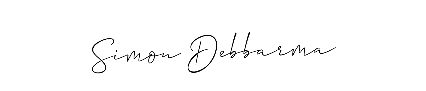 Make a short Simon Debbarma signature style. Manage your documents anywhere anytime using Allison_Script. Create and add eSignatures, submit forms, share and send files easily. Simon Debbarma signature style 2 images and pictures png