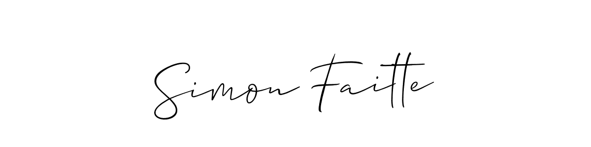 The best way (Allison_Script) to make a short signature is to pick only two or three words in your name. The name Simon Faitte include a total of six letters. For converting this name. Simon Faitte signature style 2 images and pictures png