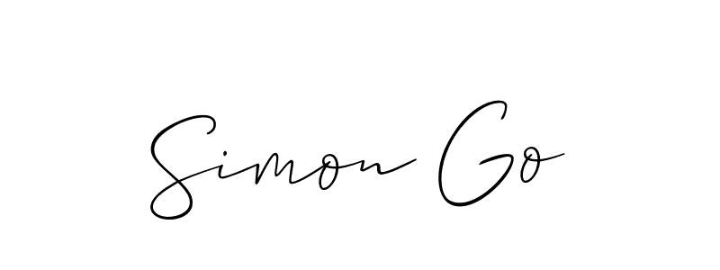 Allison_Script is a professional signature style that is perfect for those who want to add a touch of class to their signature. It is also a great choice for those who want to make their signature more unique. Get Simon Go name to fancy signature for free. Simon Go signature style 2 images and pictures png