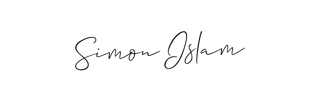 Make a beautiful signature design for name Simon Islam. With this signature (Allison_Script) style, you can create a handwritten signature for free. Simon Islam signature style 2 images and pictures png