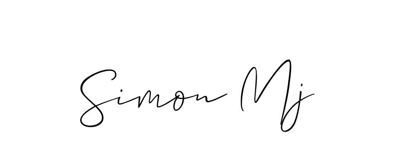 Make a beautiful signature design for name Simon Mj. With this signature (Allison_Script) style, you can create a handwritten signature for free. Simon Mj signature style 2 images and pictures png