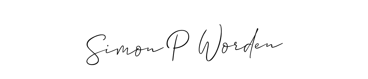 Similarly Allison_Script is the best handwritten signature design. Signature creator online .You can use it as an online autograph creator for name Simon P Worden. Simon P Worden signature style 2 images and pictures png
