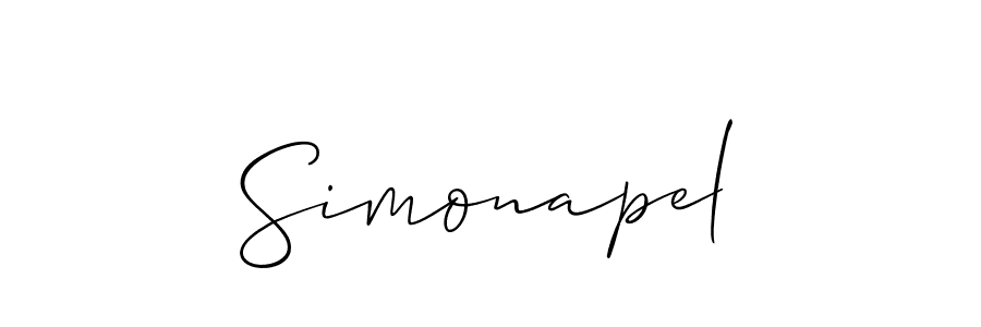 Use a signature maker to create a handwritten signature online. With this signature software, you can design (Allison_Script) your own signature for name Simonapel. Simonapel signature style 2 images and pictures png