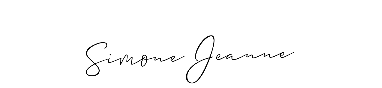 Use a signature maker to create a handwritten signature online. With this signature software, you can design (Allison_Script) your own signature for name Simone Jeanne. Simone Jeanne signature style 2 images and pictures png