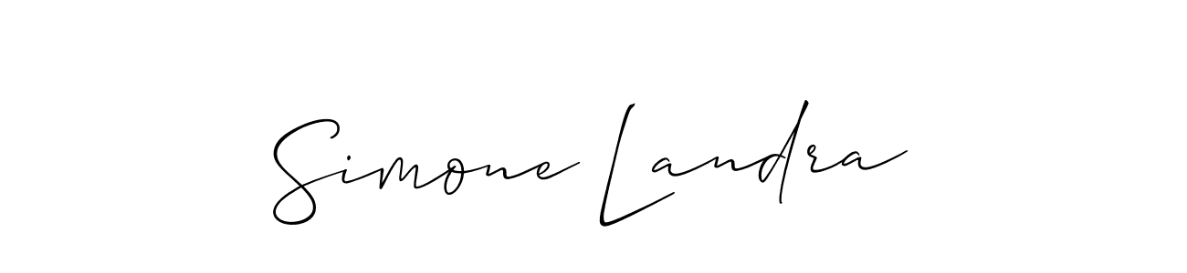 You should practise on your own different ways (Allison_Script) to write your name (Simone Landra) in signature. don't let someone else do it for you. Simone Landra signature style 2 images and pictures png