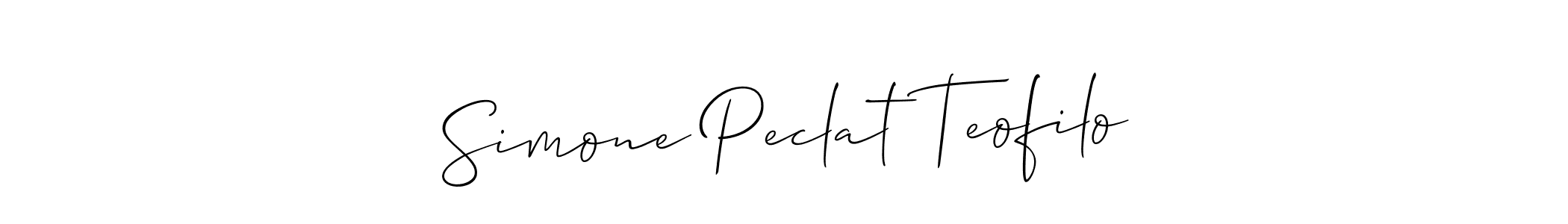 Design your own signature with our free online signature maker. With this signature software, you can create a handwritten (Allison_Script) signature for name Simone Peclat Teofilo. Simone Peclat Teofilo signature style 2 images and pictures png