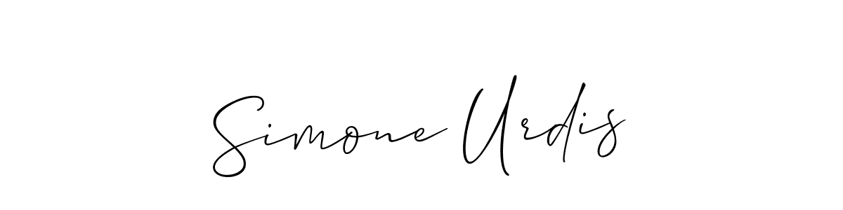 Simone Urdis stylish signature style. Best Handwritten Sign (Allison_Script) for my name. Handwritten Signature Collection Ideas for my name Simone Urdis. Simone Urdis signature style 2 images and pictures png
