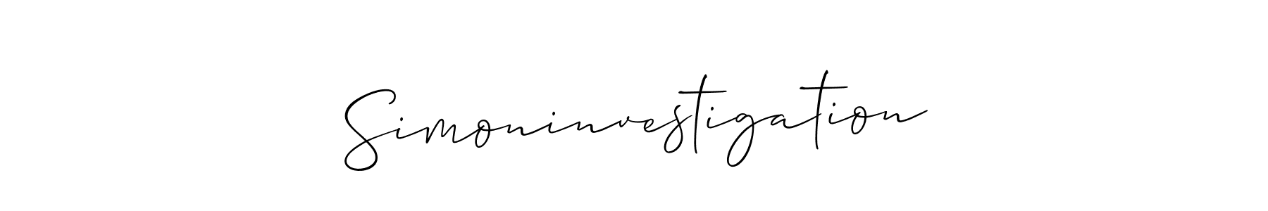 How to make Simoninvestigation signature? Allison_Script is a professional autograph style. Create handwritten signature for Simoninvestigation name. Simoninvestigation signature style 2 images and pictures png