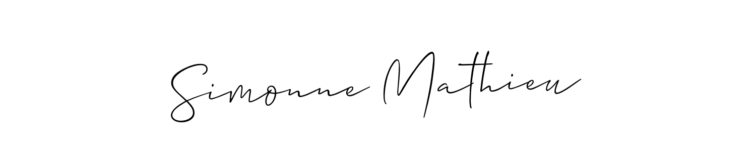 It looks lik you need a new signature style for name Simonne Mathieu. Design unique handwritten (Allison_Script) signature with our free signature maker in just a few clicks. Simonne Mathieu signature style 2 images and pictures png