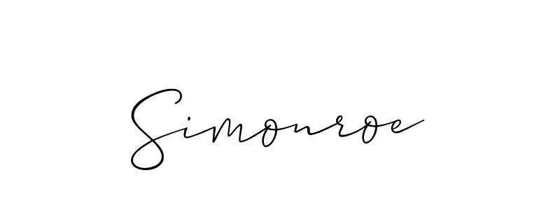 Design your own signature with our free online signature maker. With this signature software, you can create a handwritten (Allison_Script) signature for name Simonroe. Simonroe signature style 2 images and pictures png