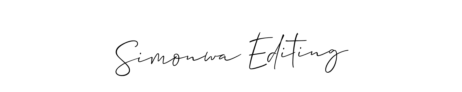 Once you've used our free online signature maker to create your best signature Allison_Script style, it's time to enjoy all of the benefits that Simonwa Editing name signing documents. Simonwa Editing signature style 2 images and pictures png