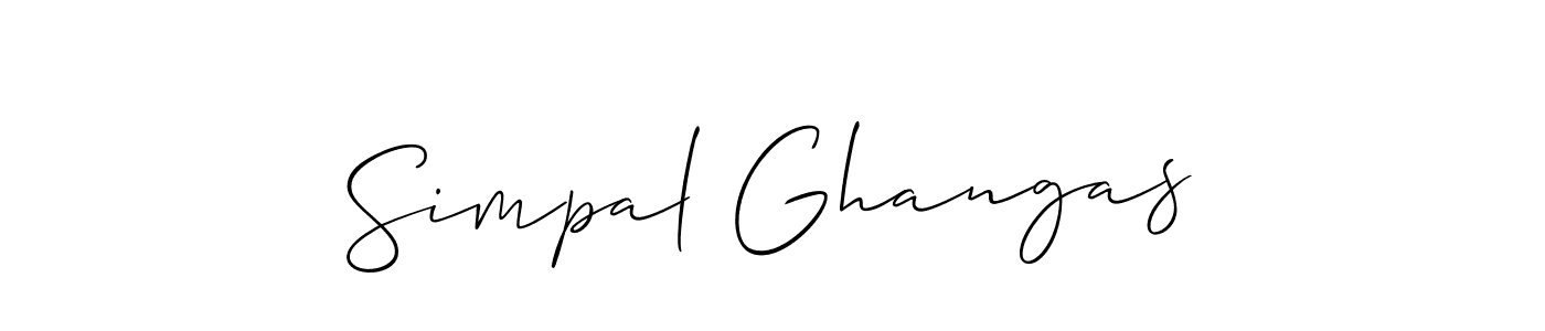 How to Draw Simpal Ghangas signature style? Allison_Script is a latest design signature styles for name Simpal Ghangas. Simpal Ghangas signature style 2 images and pictures png