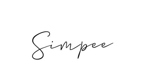 Similarly Allison_Script is the best handwritten signature design. Signature creator online .You can use it as an online autograph creator for name Simpee. Simpee signature style 2 images and pictures png