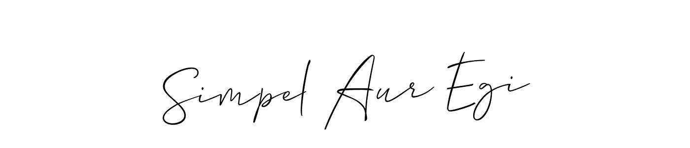 Simpel Aur Egi stylish signature style. Best Handwritten Sign (Allison_Script) for my name. Handwritten Signature Collection Ideas for my name Simpel Aur Egi. Simpel Aur Egi signature style 2 images and pictures png