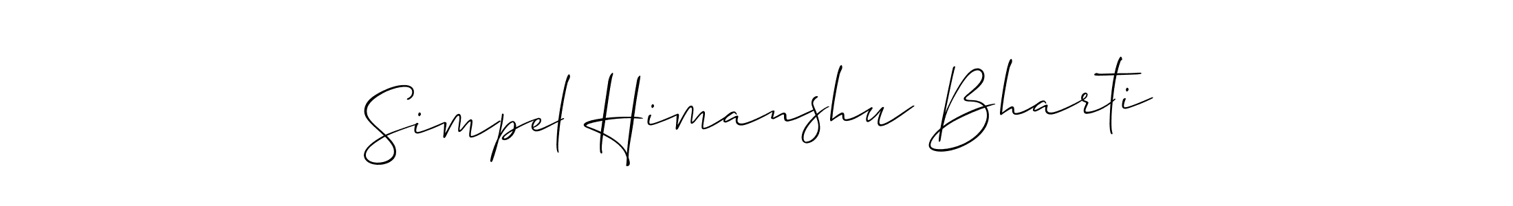 It looks lik you need a new signature style for name Simpel Himanshu Bharti. Design unique handwritten (Allison_Script) signature with our free signature maker in just a few clicks. Simpel Himanshu Bharti signature style 2 images and pictures png