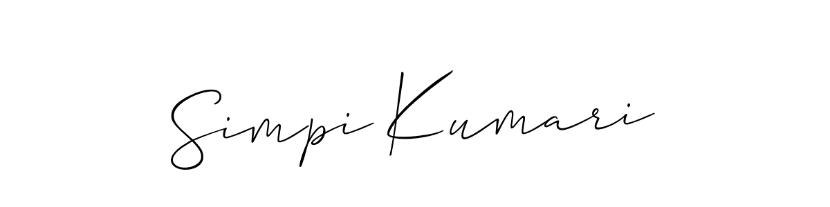 How to make Simpi Kumari name signature. Use Allison_Script style for creating short signs online. This is the latest handwritten sign. Simpi Kumari signature style 2 images and pictures png