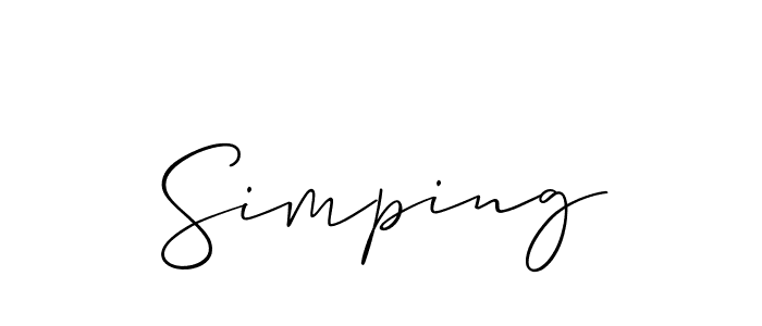 Simping stylish signature style. Best Handwritten Sign (Allison_Script) for my name. Handwritten Signature Collection Ideas for my name Simping. Simping signature style 2 images and pictures png